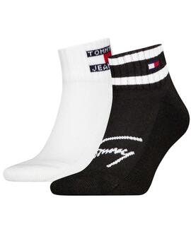 CALCETINES UNISEX TJ QUARTER 2 PACK SPORT STRIPE BLACK