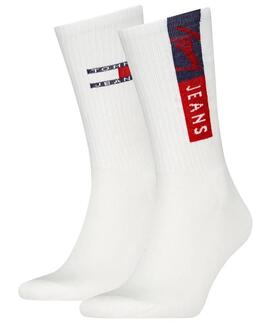 CALCETINES UNISEX TJ SOCK 2 PACK VERTICAL LOGO WHITE