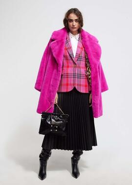 BLAZER CUADROS TWEED FUCSIA