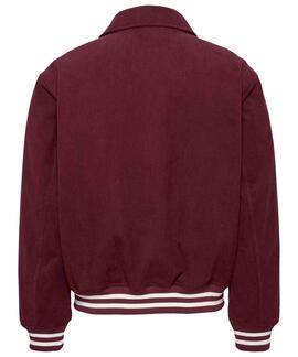 CHAQUETA DE PANA UNIVERSITARIA LETTERMAN RELAXED FIT GRANATE