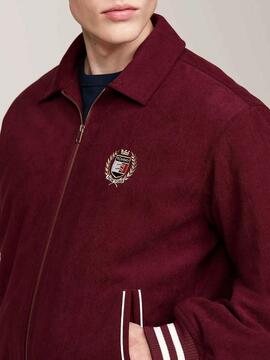 CHAQUETA DE PANA UNIVERSITARIA LETTERMAN RELAXED FIT GRANATE