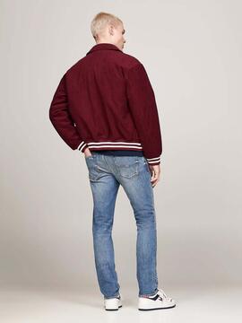 CHAQUETA DE PANA UNIVERSITARIA LETTERMAN RELAXED FIT GRANATE