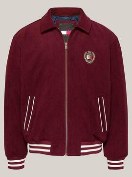 CHAQUETA DE PANA UNIVERSITARIA LETTERMAN RELAXED FIT GRANATE