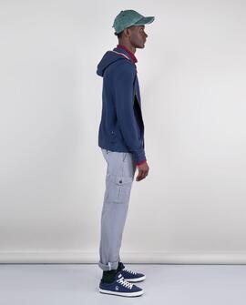 SUDADERA ZIPPER GARMENT DYED AZUL MARINO