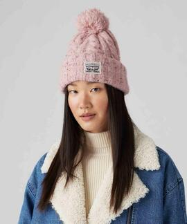 GORRO DE LANA LEVI'S® BACKPATCH POM POM LIGHT PINK