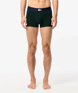 BOXERS 3 PACK TRUNK COTTON STRETCH CELESTE, MARINO Y VERDE