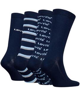 CALCETINES LEVIS GIFTBOX REGULAR CUT LOGO 4 PACK BLUE COMBO