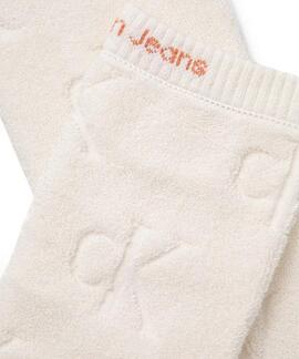 CALCETINES CKJ WOMEN SLOUCH SOCK 1 PAIR MONOGRAM OFF WHITE