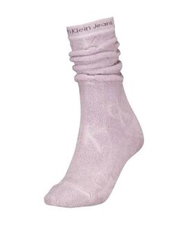 CALCETINES CKJ WOMEN SLOUCH SOCK 1 PAIR MONOGRAM LILAC