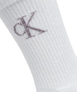 CALCETINES CKJ WOMEN SOCK 2 PAIR RUNFREE LOGO PURPLE / WHITE