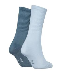 CALCETINES CKJ WOMEN SOCK 2 PAIR MONOGRAM BLUE COMBO