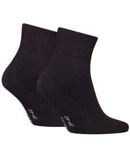 CALCETINES CKJ MEN QUARTER 2 PAIR MONOGRAM BLACK