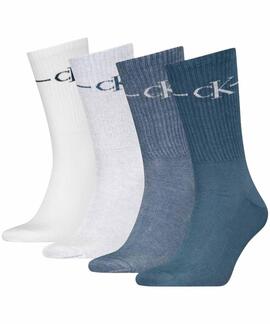 CALCETINES CKJ MEN SOCK 4 PAIR GIFTBOX BLUE / WHITE