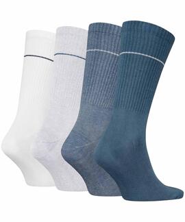 CALCETINES CKJ MEN SOCK 4 PAIR GIFTBOX BLUE / WHITE