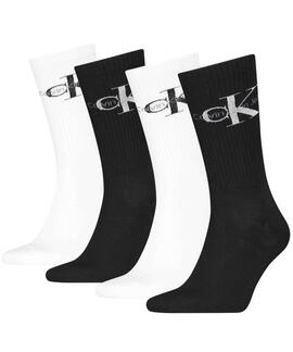 CALCETINES CKJ MEN SOCK 4 PAIR GIFTBOX MONOGRAM BLACK COMBO