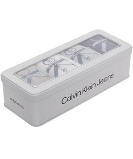 CALCETINES CKJ MEN SOCK 4 PAIR GIFTBOX MONOGRAM BLUE COMBO