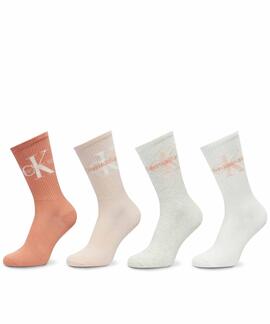 CALCETINES CKJ WOMEN SOCK 4 PAIR GIFTBOX LOGO PEACH