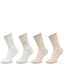 CALCETINES CKJ WOMEN SOCK 4 PAIR GIFTBOX AOP LIGHT PINK