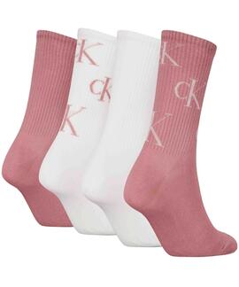 CALCETINES CKJ WOMEN SOCK 4 PAIR GIFTBOX AOP PINK