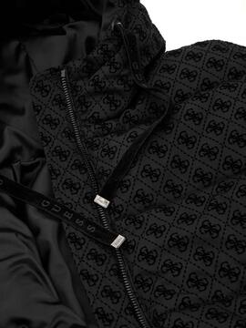 CHAQUETA ACOLCHADA DAISY PUFFER LOGO FLOCK PEONY LOGO BLACK