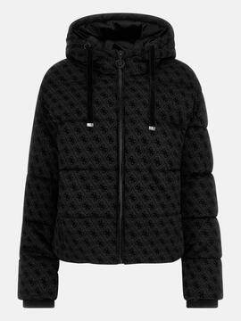 CHAQUETA ACOLCHADA DAISY PUFFER LOGO FLOCK PEONY LOGO BLACK