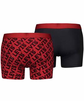 BOXER LEVI'S® MEN HEADLINE LOGO BOXER BRIEF 2 PACK RED COMBO