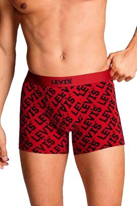 BOXER LEVI'S® MEN HEADLINE LOGO BOXER BRIEF 2 PACK RED COMBO