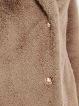 ABRIGO FILOMENA FAUX FUR JACKET SILK TAUPE