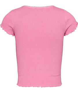 CAMISETA SLIM FIT SCALLOP RIB PINK CRUSH