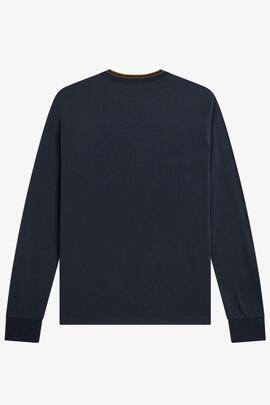 CAMISETA MANGA LARGA TWIN TIPPED NAVY BLUE / DARK CARAMEL