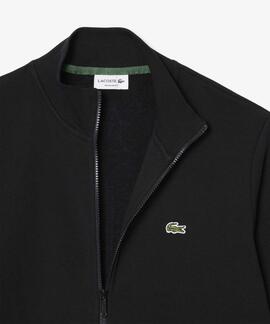 SUDADERA LACOSTE CUELLO ALTO CON CREMALLERA NEGRA