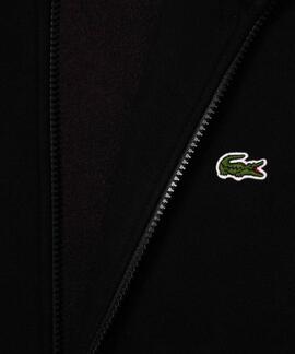 SUDADERA LACOSTE CUELLO ALTO CON CREMALLERA NEGRA