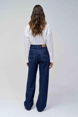 PANTALÓN VAQUERO WIDE LEG LOOSE FIT DENIM AZUL OSCURO