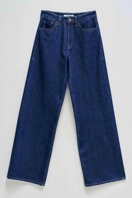 PANTALÓN VAQUERO WIDE LEG LOOSE FIT DENIM AZUL OSCURO