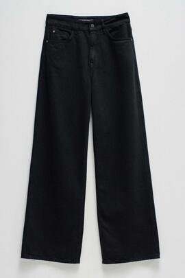 PANTALÓN VAQUERO WIDE LEG LOOSE FIT DENIM NEGRO