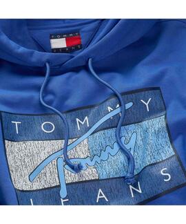 SUDADERA TOMMY DNA FLAG TWIST REGULAR FIT AZUL