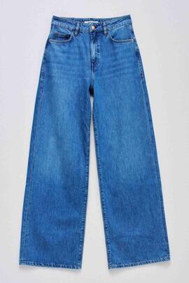 PANTALÓN VAQUERO WIDE LEG LOOSE FIT DENIM AZUL CLARO