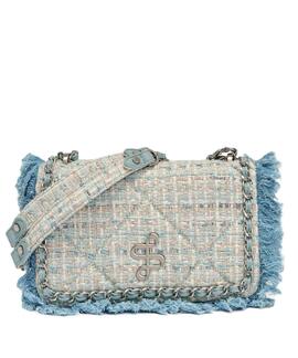 BOLSO TWEED CELESTE