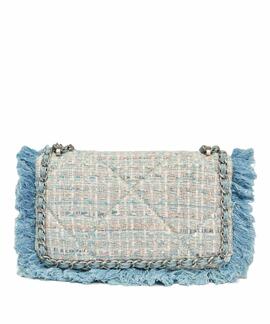 BOLSO TWEED CELESTE