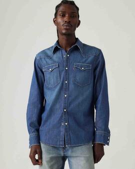 CAMISA VAQUERA LEVI'S® BARSTOW WESTERN RIVERSIDE DARK WASH