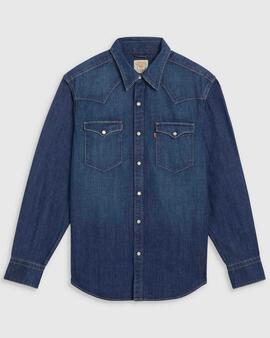 CAMISA VAQUERA LEVI'S® BARSTOW WESTERN RIVERSIDE DARK WASH