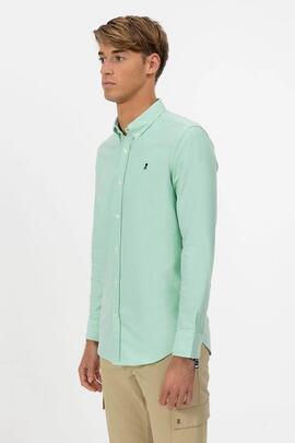 CAMISA OXFORD CUELLO BOTÓN VERDE