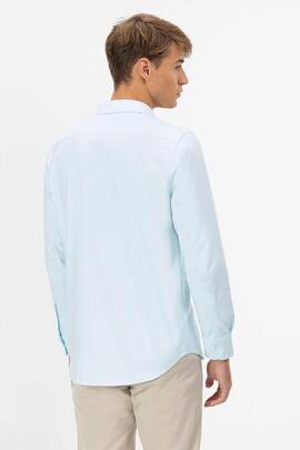 CAMISA OXFORD CUELLO BOTÓN AZUL TURQUESA