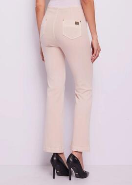 PANTALON VAQUERO FRIDA FLARE CROPPED BEIGE DEGRADÉ