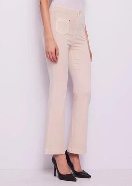 PANTALON VAQUERO FRIDA FLARE CROPPED BEIGE DEGRADÉ