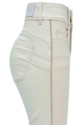 PANTALÓN VAQUERO SECRET PUSH IN CROPPED SKINNY CRUDO