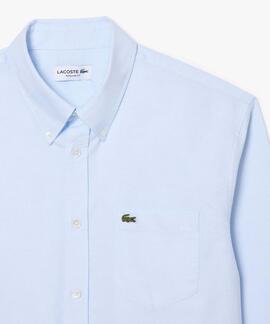 CAMISA LACOSTE REGULAR FIT OXFORD CELESTE