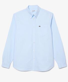 CAMISA LACOSTE REGULAR FIT OXFORD CELESTE