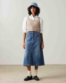 FALDA MIDI DE TIRO ALTO LEVI’S® DECON MID MORNING