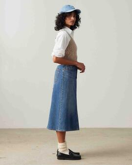 FALDA MIDI DE TIRO ALTO LEVI’S® DECON MID MORNING